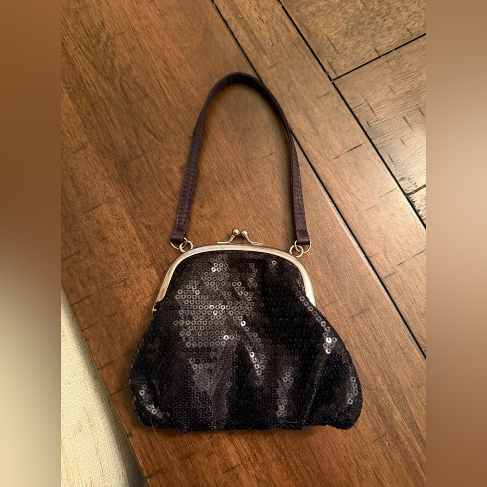 Elegant Black Sequin Wristlet